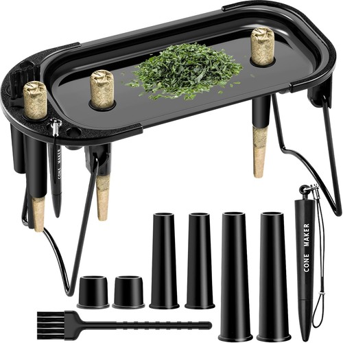 Metal rolling tray with cone - metal,